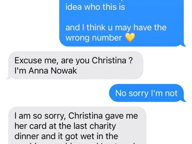 Screenshot of real “wrong number” catfish scam text message reading “Hey are you still coming to the party tomorrow?” – example of pig-butchering scam texts flooding Tulsa and Oklahoma phones in 2025