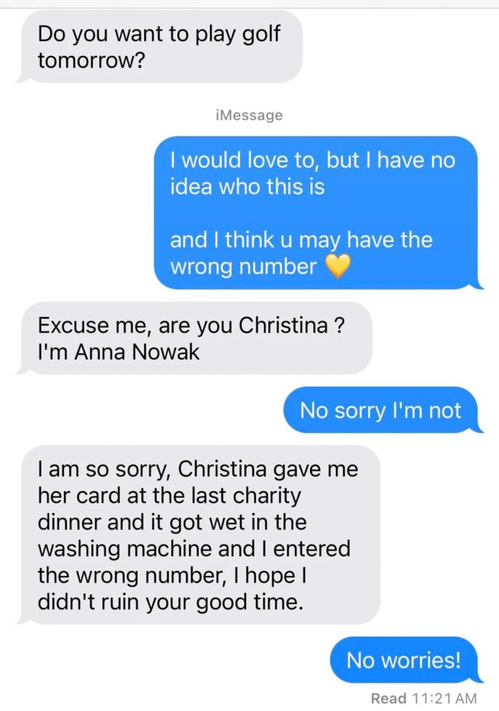 Screenshot of real “wrong number” catfish scam text message reading “Hey are you still coming to the party tomorrow?” – example of pig-butchering scam texts flooding Tulsa and Oklahoma phones in 2025